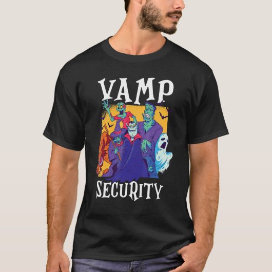 Vamp Security Easy Halloween Costume T-Shirt (Vorderseite)