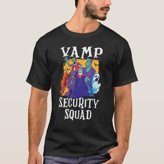 Vamp Security Squad Easy Halloween Costume T-Shirt (Vorderseite)