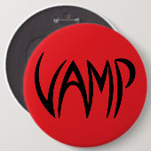 Vamp Text (rot/schwarz) Button (Vorne & Hinten)