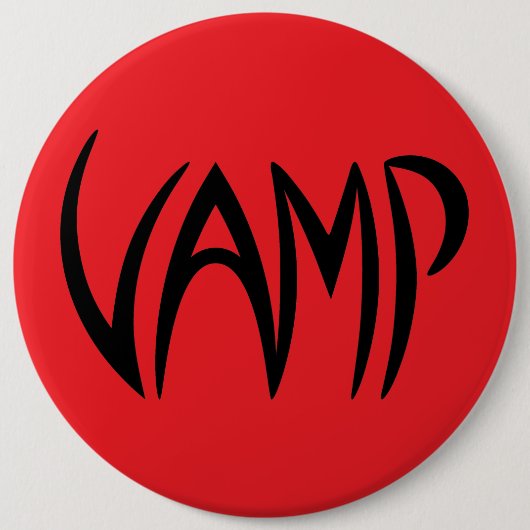 Vamp Text (rot/schwarz) Button (Vorderseite)