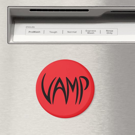Vamp Text (rot/schwarz) Magnet (In Situ (Geschirrspüler))
