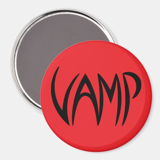 Vamp Text (rot/schwarz) Magnet (Vorderseite/Rückseite)