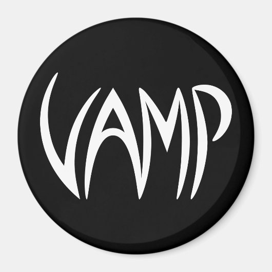 Vamp Text (schwarz/weiß) Magnet (Vorne)