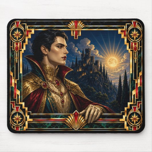 Vampir, Art Deco Mythisch Mousepad (Vorne)