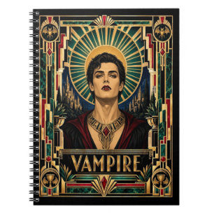 Vampir, Art Deco Mythisch Notizblock