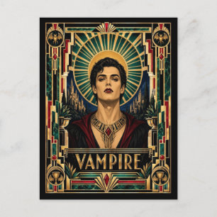 Vampir, Art Deco Mythisch Postkarte
