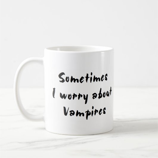 Vampir besorgt über kaffeetasse (Links)