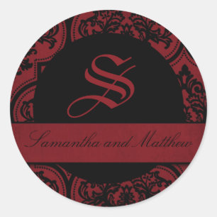 Vampir-Braut-Monogramm-Aufkleber Runder Aufkleber