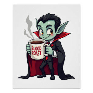 Vampir Coffee Liebhaber � Spuk-Latte-Shirt Poster