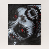 Vampir-Dämonen-Porträt – Gothic-Horror-Fantasy-Kun Puzzle (Vertikal)