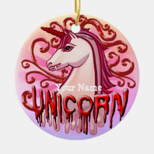 Vampir Einhorn Keramik Ornament
