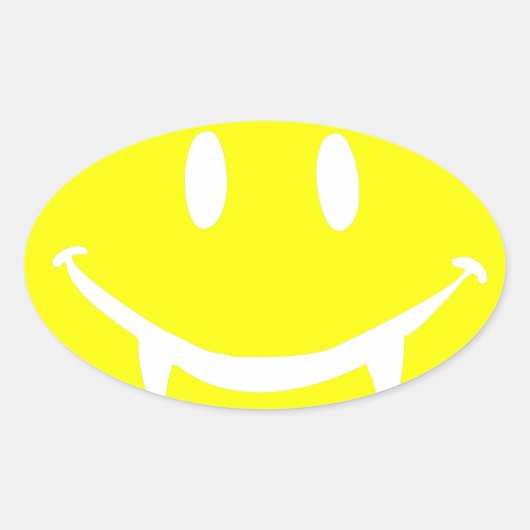 Vampir Emoji dracula Ovaler Aufkleber (Vorderseite)