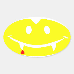 Vampir Emoji dracula Ovaler Aufkleber