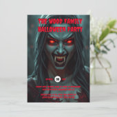 Vampir erwachsenen Frauen halloween spokke Kreatur Einladung (Stehend Vorderseite)