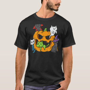 Vampir Geist Zombie Hexenkatzen in Kürbis Süß Ha T-Shirt