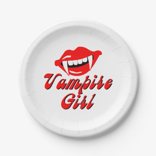 Vampir Girl Pappteller (Vorderseite)