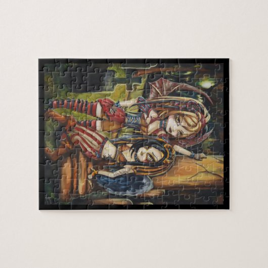 Vampir Goth Schwester-Fantasie-Kunst-Puzzlespiel Puzzle (Horizontal)