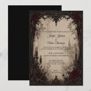 Vampir-Gotik-Halloween-Hochzeitseinladung Einladung