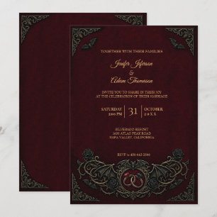 Vampir-Gotik-Halloween-Hochzeitseinladung Einladung