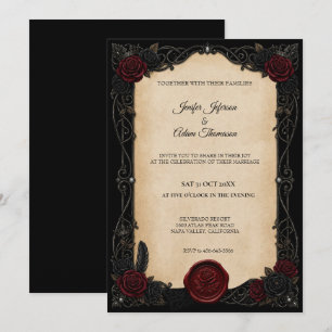 Vampir-Gotik-Halloween-Hochzeitseinladung Einladung