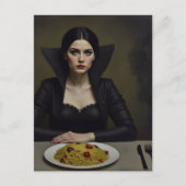 Vampir-Gräfin mit Spaghetti Postkarte (Vorderseite)