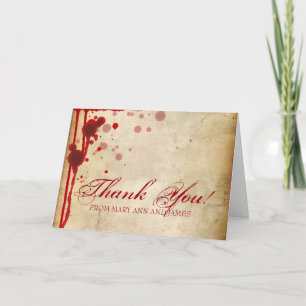 Vampir-Halloween-Hochzeit "Danke" Kunstblut Dankeskarte