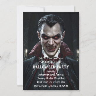 Vampir-Halloween-Party-Einladung Gothic Dracula Einladung