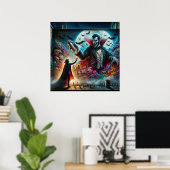 Vampir-Halloween-Plakat Poster (Heimbüro)