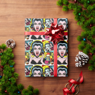 Vampir-Horror-Mädchen-Comics Geschenkpapier