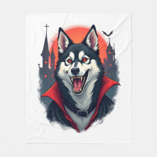 Vampir-Husky-Biss Fleecedecke