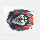 Vampir-Husky-Biss Fleecedecke (Vorderseite (Horizontal))