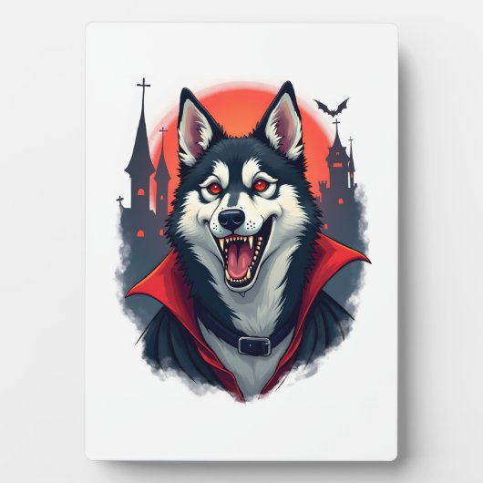 Vampir-Husky-Biss Fotoplatte (Vorderseite)