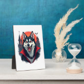 Vampir-Husky-Biss Fotoplatte (Seite)