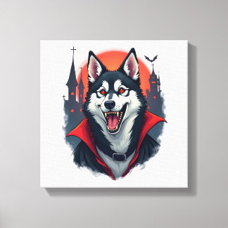 Vampir-Husky-Biss Leinwanddruck
