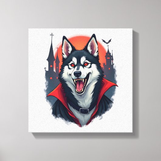 Vampir-Husky-Biss Leinwanddruck (Vorderseite)