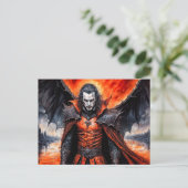 Vampir im roten Mondlicht Postkarte (Stehend Vorderseite)
