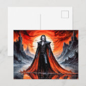 Vampir im roten Mondlicht Postkarte (Vorne/Hinten)