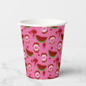 Vampir isst Wassermelone Summerween-Party Rosa Pappbecher (Vorderseite)