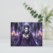 Vampir Königin in gotischer Burg Postkarte (Stehend Vorderseite)