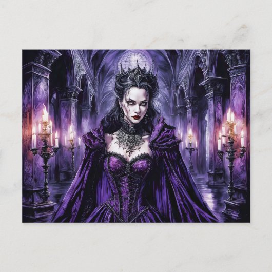 Vampir Königin in gotischer Burg Postkarte (Vorderseite)