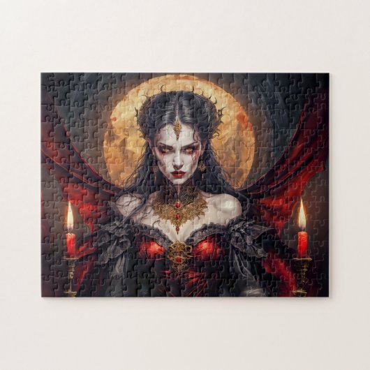 Vampir Königin unter leuchtendem Mond Puzzle (Horizontal)