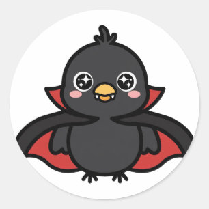 Vampir-Krähe Halloween-Klassiker-Rundaufkleber Runder Aufkleber