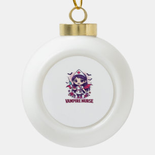 Vampir-Krankenschwester-Shirt � Lustiges Halloween Keramik Kugel-Ornament