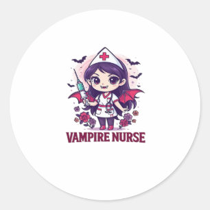 Vampir-Krankenschwester-Shirt � Lustiges Halloween Runder Aufkleber
