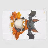 Vampir-Kürbis-Latte Golfhandtuch (Horizontal)