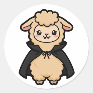 Vampir-Lama-Halloween-Klassiker-Rund-Aufkleber Runder Aufkleber