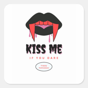 Vampir-Lippen Halloween Küss Mich Aufkleber