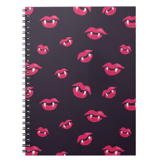 Vampir-Lippen und Fangs-Gotik Notizblock (Vorderseite)