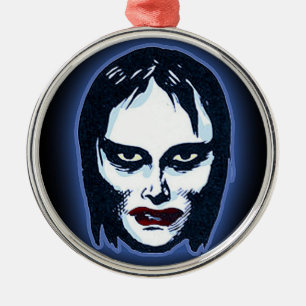 Vampir Mädchen (Horrorgeschichte) Silbernes Ornament