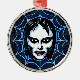 Vampir-Mädchen Vintage-Monster-Maske Horror-Metall Ornament Aus Metall